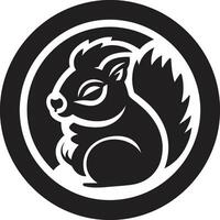 grassetto nero scoiattolo logo icona elegante scoiattolo emblema nel nero vettore