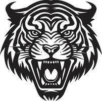 sinistro tigre re distintivo regale giungla gatto icona vettore