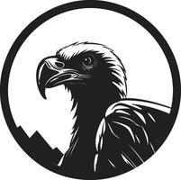 maestoso nero avvoltoio emblema Soaring avvoltoio silhouette vettore