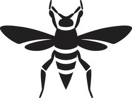 vespe velenoso sciopero distintivo monocromatico insetto vendicatore cresta vettore