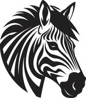 zebre silenzioso safari cresta monocromatico a strisce eleganza logo vettore