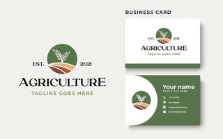 modello di logo dell'azienda agricola agricola isolato in sfondo bianco vettore