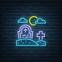 insegna al neon del cimitero vettore