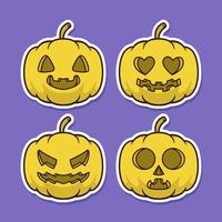 set di jack o lantern con espressione diversa vettore