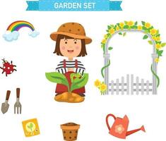 illustrazione vettoriale set giardino