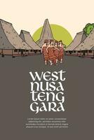 culturale evento design disposizione modello sfondo con indonesiano illustrazione di nusa tenggara vettore