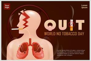 fermare fumare, umano organi danneggiato di fumare. 3d vettore, adatto per eventi, campagne, formazione scolastica e Salute vettore