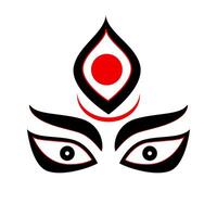 devi Durga viso illustrazione vettore icona.