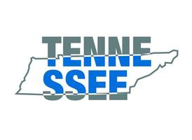 Tennessee carta geografica tipografia vettore su bianca colore.