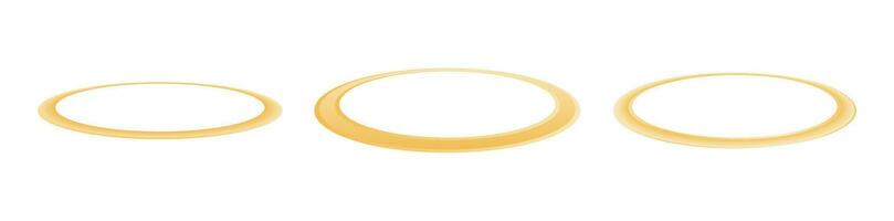 d'oro disco alone. giallo cerchio per decorazione santità e elementare Magia con brillante alone di vettore leggero