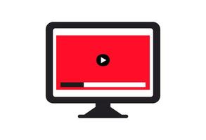 Guardando video in linea. tv tenere sotto controllo con messo in pausa video come simbolo di ragnatela streaming e multimedia con globale vettore accesso