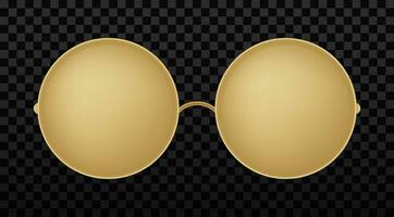 oro il giro occhiali da sole con oro telaio. sole bicchieri con pendenza lenti a contatto vettore illustrazione