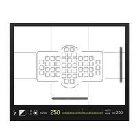 digitale telecamera con schermi di tiro modalità modello. nero professionale aggeggio con variabile geometrico ambientazione di vettore le riprese visualizza.