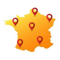 Francia carta geografica perno Posizione vettore illustrazione