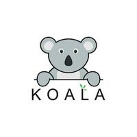 koala logo modello con piatto stile vettore illustrazione