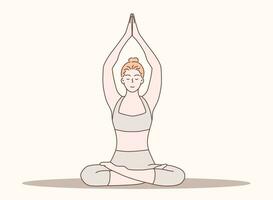 donna yoga vettore illustrazione mano disegnato