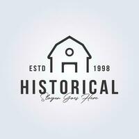 storico fienile logo, Vintage ▾ fienile simbolo icona vettore illustrazione design