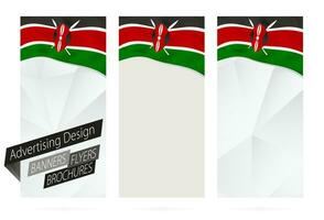 design di striscioni, volantini, opuscoli con bandiera di kenya. vettore