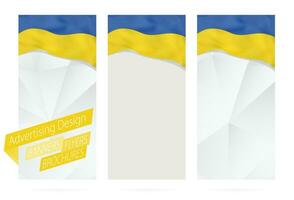 design di striscioni, volantini, opuscoli con bandiera di Ucraina. vettore