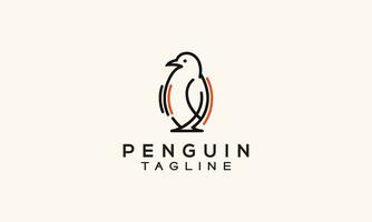 pinguino vettore logo icona minimalista linea arte