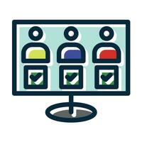 elettronico voto vettore di spessore linea pieno buio colori icone per personale e commerciale uso.