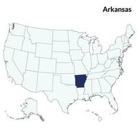 carta geografica di Arkansas. Arkansas carta geografica. Stati Uniti d'America carta geografica vettore