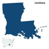 carta geografica di Louisiana. Louisiana carta geografica. Stati Uniti d'America carta geografica vettore