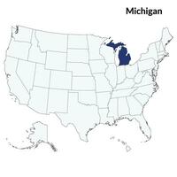 Michigan carta geografica. carta geografica di Colorado. Stati Uniti d'America carta geografica vettore