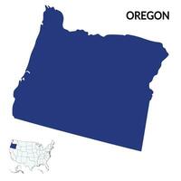 Oregon carta geografica. carta geografica di Oregon. Stati Uniti d'America carta geografica vettore