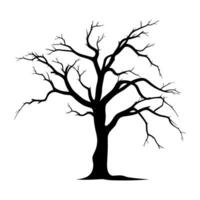 morto albero vettore silhouette gratuito, pauroso albero silhouette vettore, Halloween spaventoso albero vettore illustrazione
