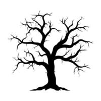 morto albero vettore silhouette clipart, pauroso albero silhouette vettore, Halloween spaventoso albero vettore illustrazione