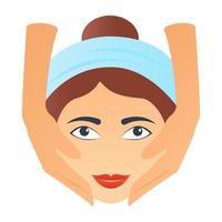 massaggio e trattamento viso vettore