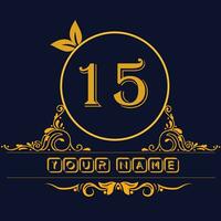 nuovo unico logo design con numero 15 vettore