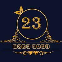 nuovo unico logo design con numero 23 vettore