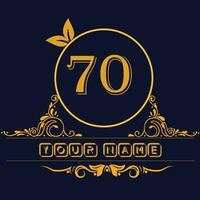 nuovo unico logo design con numero 70 vettore