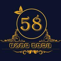 nuovo unico logo design con numero 58 vettore