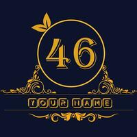 nuovo unico logo design con numero 46 vettore