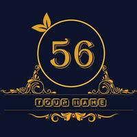 nuovo unico logo design con numero 56 vettore