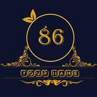 nuovo unico logo design con numero 86 vettore