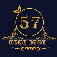 nuovo unico logo design con numero 57 vettore