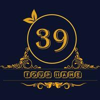 nuovo unico logo design con numero 39 vettore