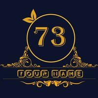 nuovo unico logo design con numero 73 vettore