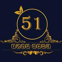 nuovo unico logo design con numero 51 vettore