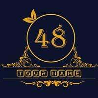 nuovo unico logo design con numero 48 vettore