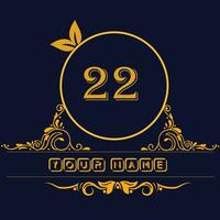 nuovo unico logo design con numero 22 vettore