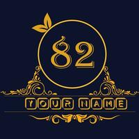 nuovo unico logo design con numero 82 vettore