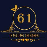 nuovo unico logo design con numero 61 vettore