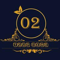 nuovo unico logo design con numero 02 vettore