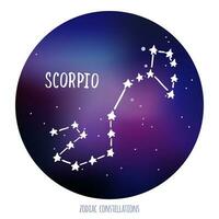 scorpione vettore cartello. zodiacale costellazione fatto di stelle su spazio sfondo.