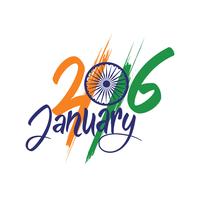 Concetto di giorno della Repubblica indiana con testo 26 gennaio vettore